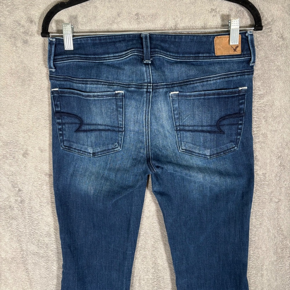 American Eagle Kick Boot Super Stretch Dark Wash Jeans Womens 8 Long - Picture 6 of 12